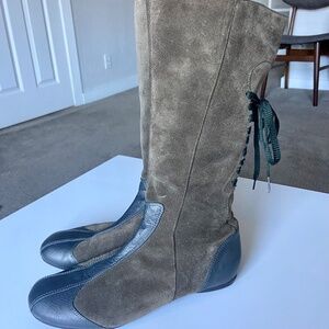 Giraudon Mid-calf Boots Green Suede